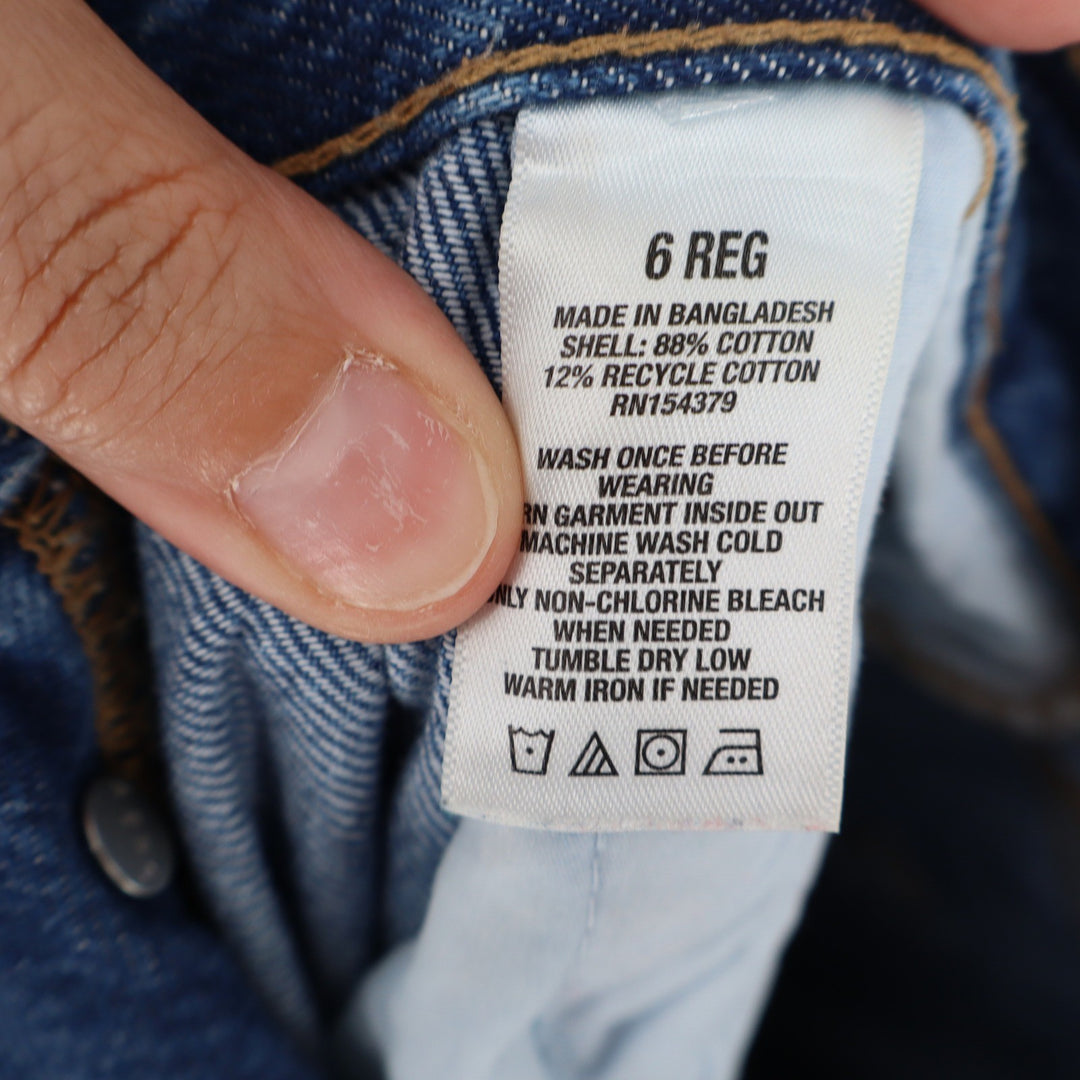 Aeropostale 90s Baggy Distressed High Rise Jeans Medium Wash Blue Size 6 Reg