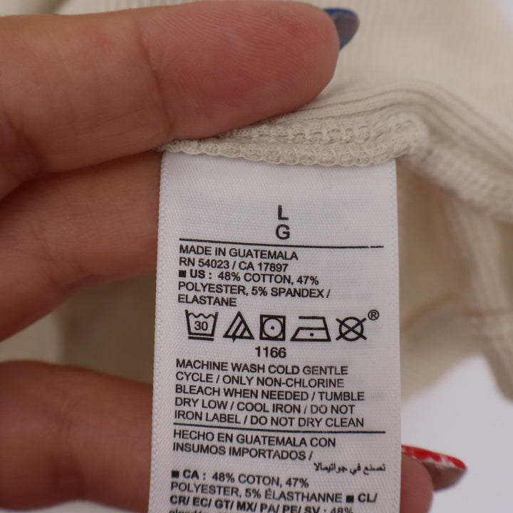 Old Navy Women's Ribbed Tank Top Beige Cream Scoop Neck Sleeveless Large