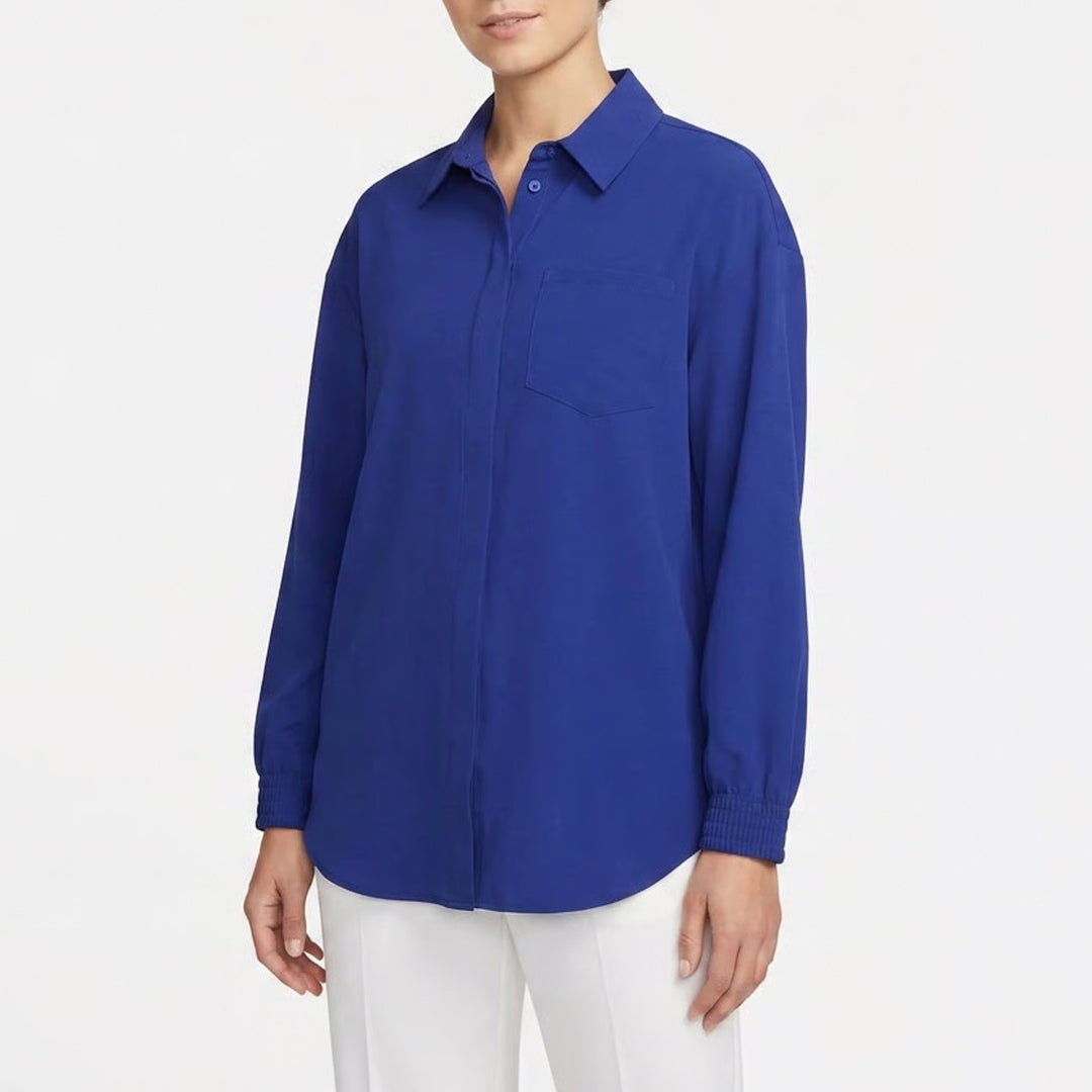 Nike 24.7 Dri-FIT Womens Royal Blue Long Sleeve Snap Button Top XS