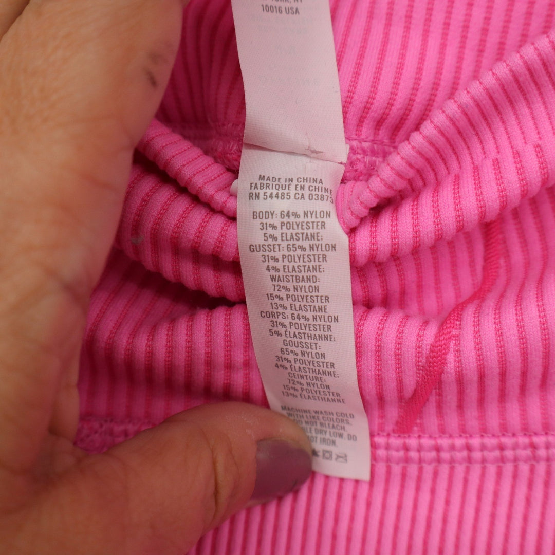 OFFLINE by Aerie Neon Pink Ribbed High Waisted Bike Shorts Medium