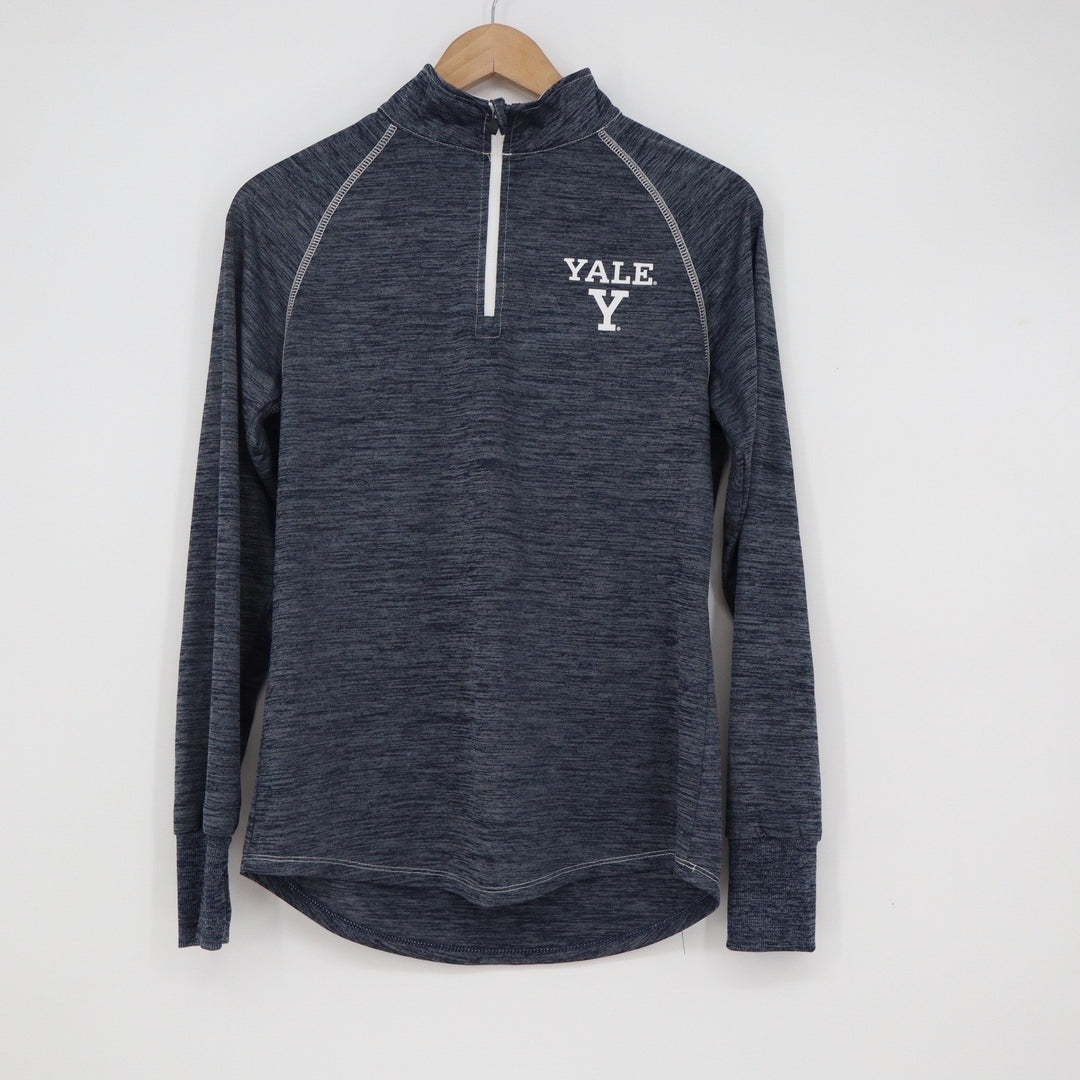 Colosseum Yale University Womens Navy Blue Space Dye 1/4 Zip Pullover Large
