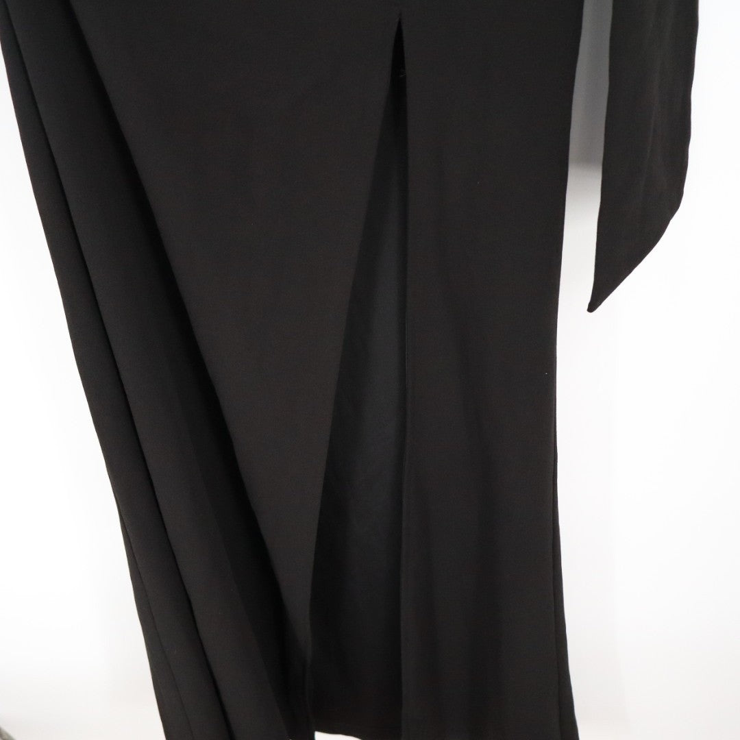 Lulus Stepped Out Stunning Maxi Dress Women L Black Stretch One-Shoulder Mermaid