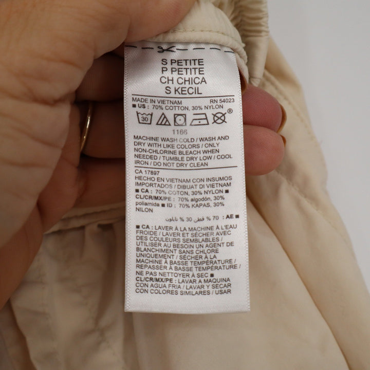 Old Navy Womens Petite Small Cream Cotton Nylon Cargo Jogger Pants Beige