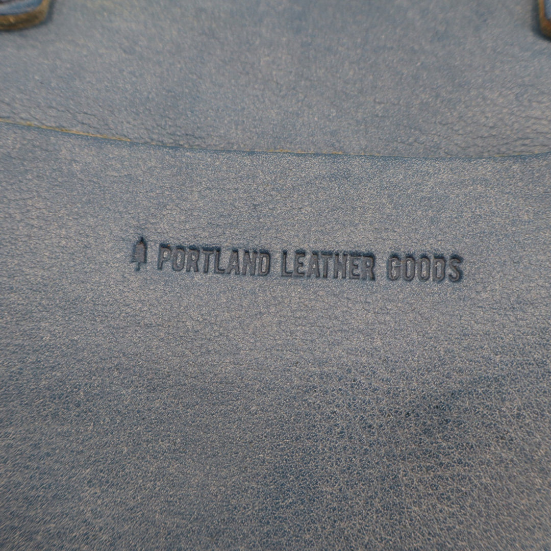 Portland Leather Goods Blue Mini Crossbody Tote Bag Full Grain Leather