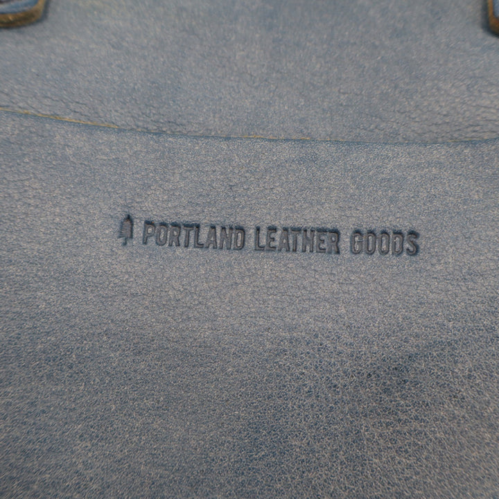 Portland Leather Goods Blue Mini Crossbody Tote Bag Full Grain Leather