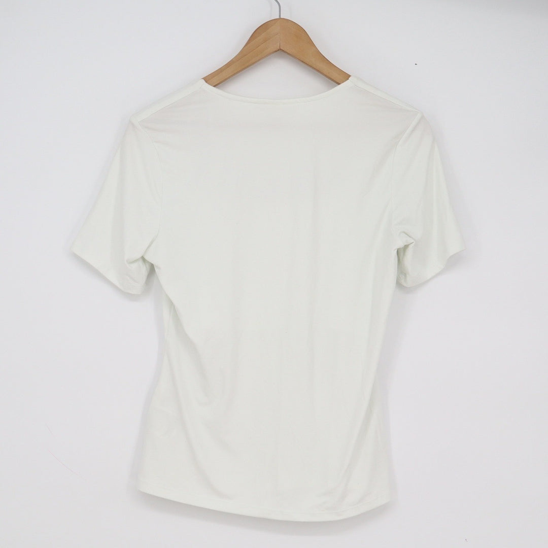 H&M Womens White Square Neck Short Sleeve Stretch Top Size M