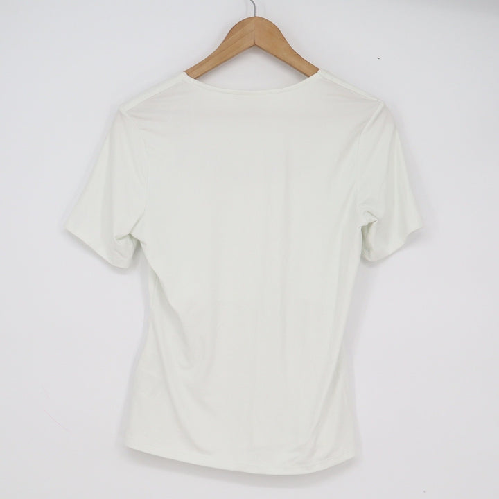 H&M Womens White Square Neck Short Sleeve Stretch Top Size M