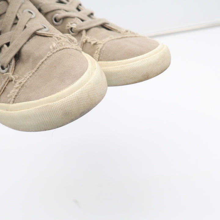 Blowfish Malibu Womens 8 Khaki Canvas Frayed Distressed Low Top Sneakers