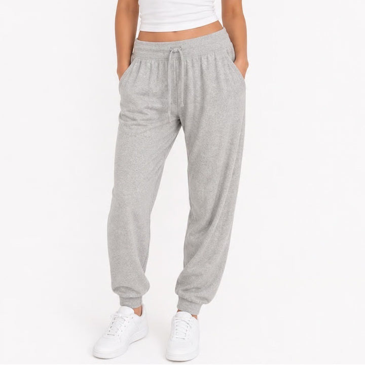 Fashion Nova Womens Heather Gray Jogger Sweatpants Drawstring Pockets Size M