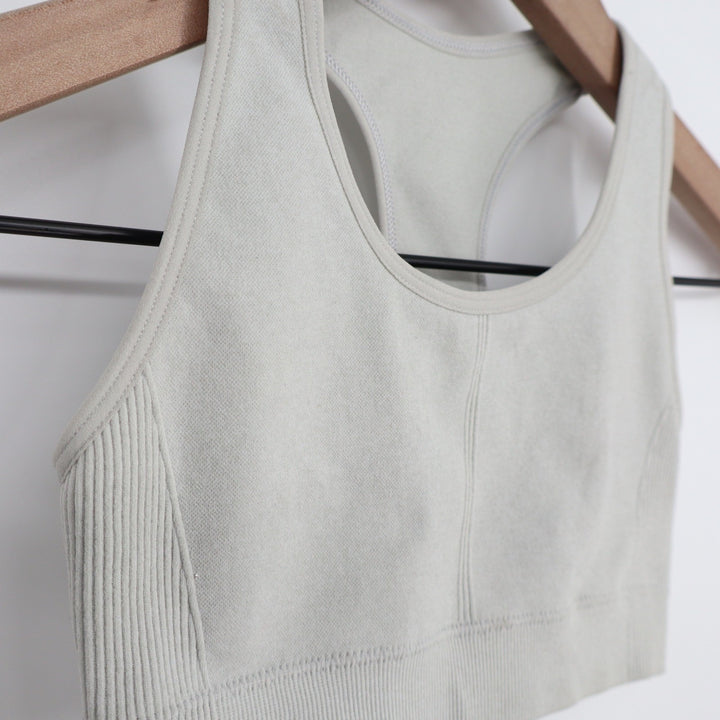 DSG Girls Seamless Core Bra Light Heather Grey Racerback Sports Top XS 6-7