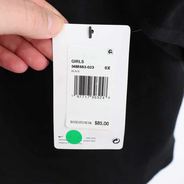 Nike Girls Tech Fleece Quarter Zip Dress Black 6X Long Sleeve Sporty