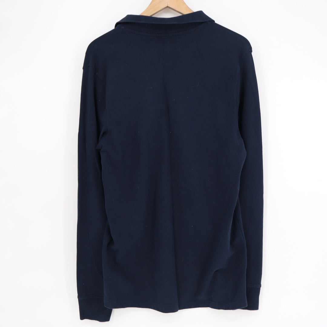 Abercrombie & Fitch Mens Navy Blue Long Sleeve Stretch Polo Shirt Size M