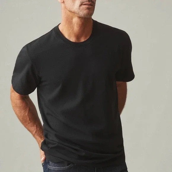 American Giant Mens Black Crew Neck Short Sleeve T Shirt Size Large Made USA