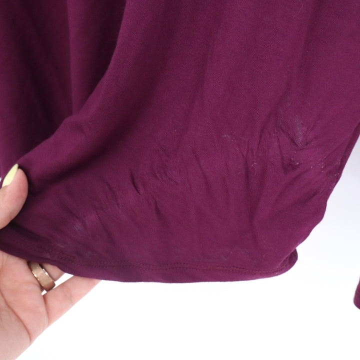 Gap Luxe T Women's Large Burgundy Maroon Long Sleeve Crew Neck Relaxed Top