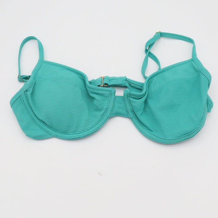 Old Navy Bikini Set Womens M Textured Underwire High Cut Teal Excellent