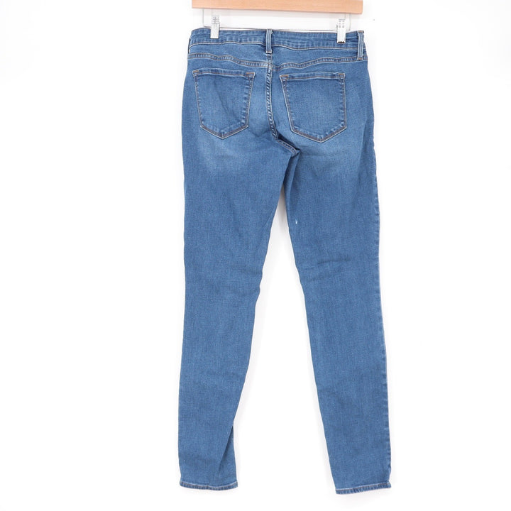 Old Navy Rockstar Super Skinny Low Rise Jeans Blue Medium Wash 8 Long