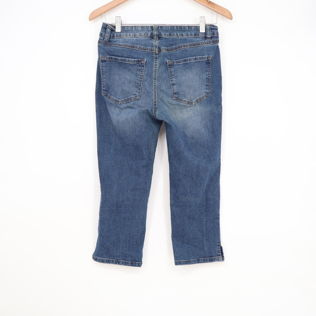 d.jeans Womens Size 4 Medium Wash Cropped Straight Leg Denim Capri Jeans