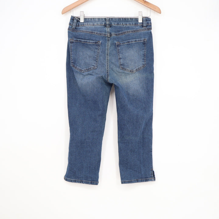d.jeans Womens Size 4 Medium Wash Cropped Straight Leg Denim Capri Jeans
