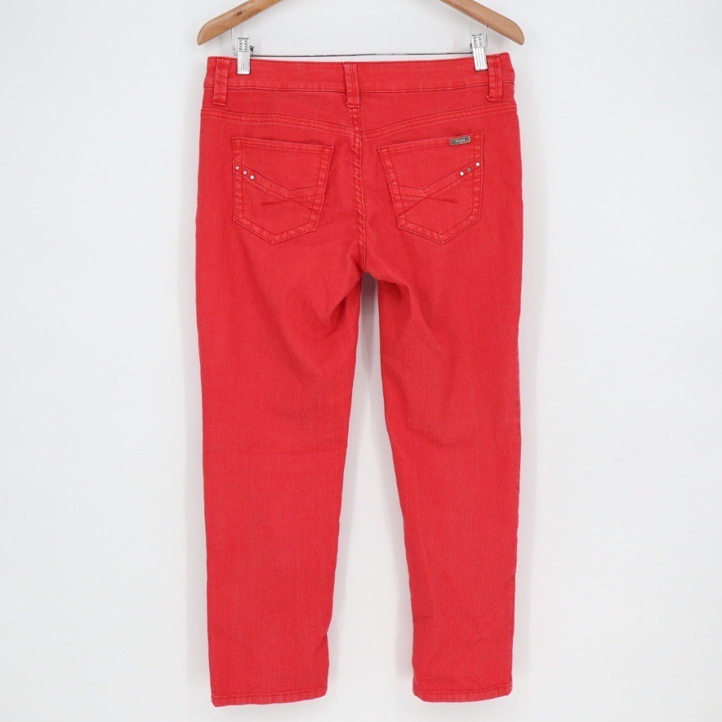 Chicos So Slimming Red Ankle Crop Jeans Pants Size 4