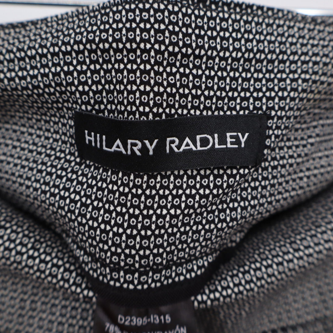 Hilary Radley Dress Pants Womens 6 Black White Micro Print Excellent