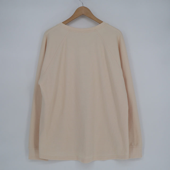 Anrabess T-Shirt Womens 2XL Blush Stretch Waffle Knit Henley Neck Long Sleeve