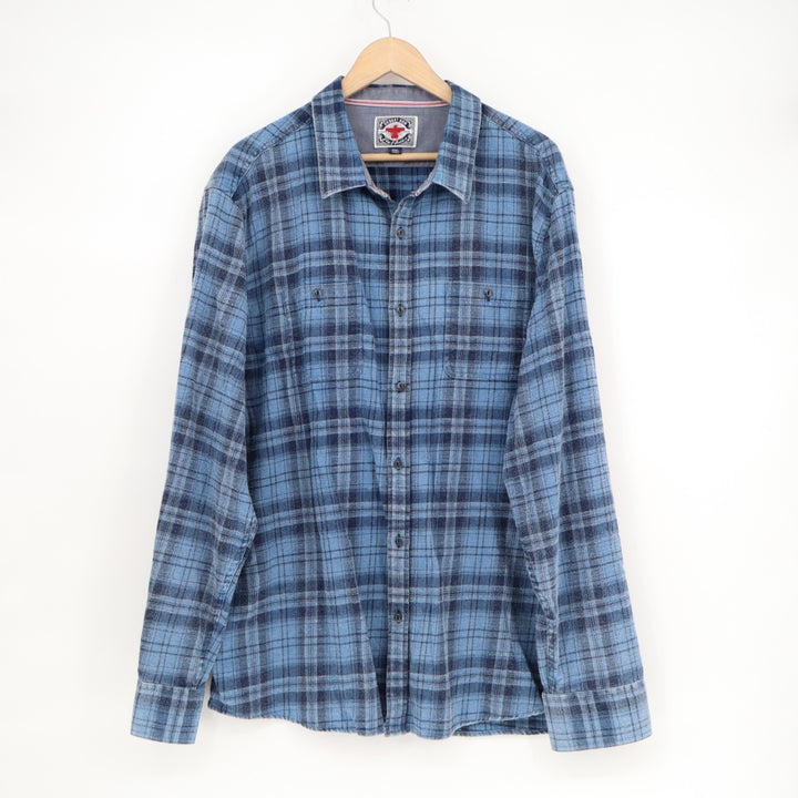 Flag & Anthem Desert Son Flannel Shirt Mens 2XL Multi Plaid Cotton Button Up
