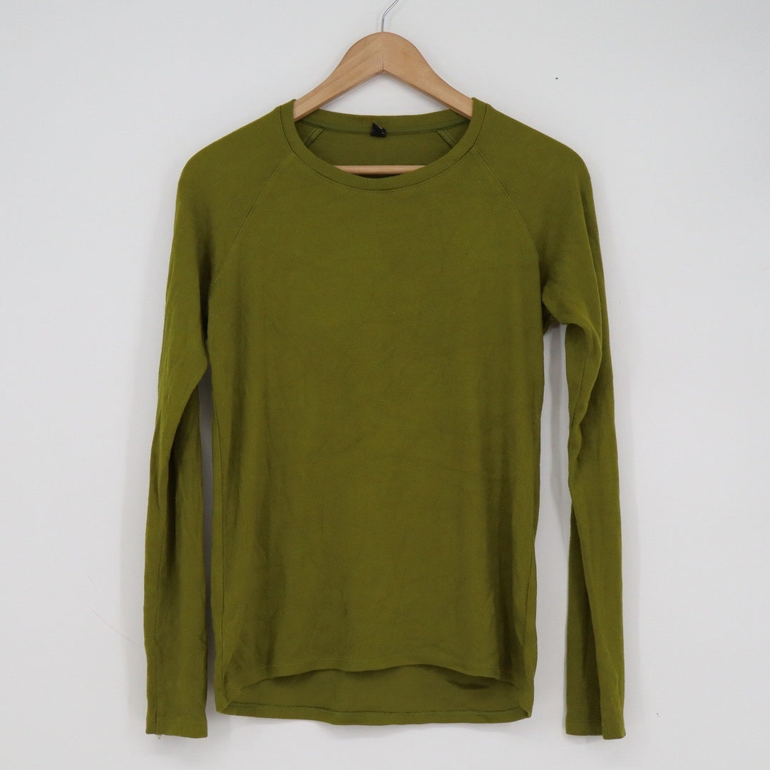 Uniqlo Heattech Long Sleeve Crew Neck Thermal Top Olive Green Small