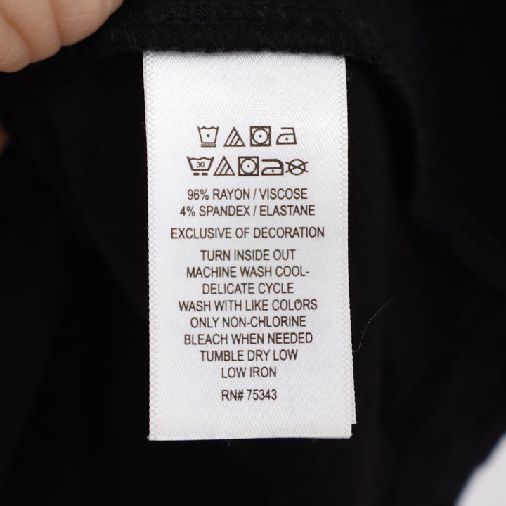 Tahari Top Womens L Black 3/4 Sleeve Boat Neck Relaxed Fit Excellent
