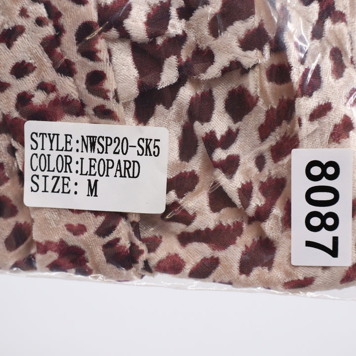 Naked Wardrobe Leopard Print Ruffle Mini Skirt Brown Tan M
