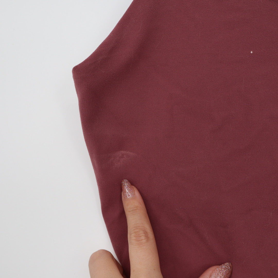 Athleta Burgundy Red V Neck Cropped Tank Top Size XL BCI Certified