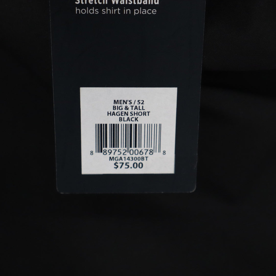 Walter Hagen Mens 52 Big & Tall Golf Shorts Black Flat Front Stretch