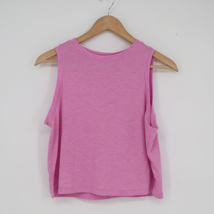 All In Motion Womens Pink Heathered Cropped Muscle Tank Top Small Activewear