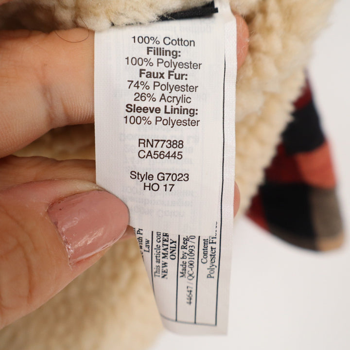 J.Crew Mens Red Buffalo Plaid Sherpa Lined Flannel Shirt Jacket Small