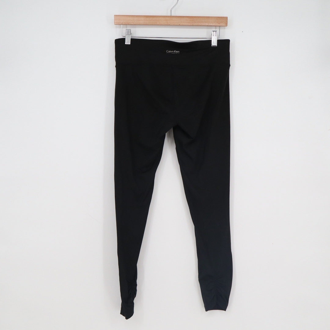Calvin Klein Performance Womens Quick Dry Ruched Ankle Leggings Black Size M
