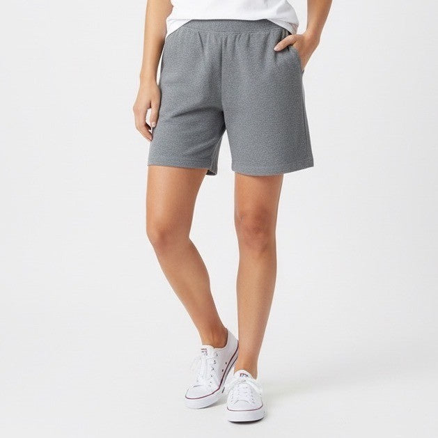 Swick & Moore Shorts Womens Large Gray Knit Cotton Stretch Elastic Waistband