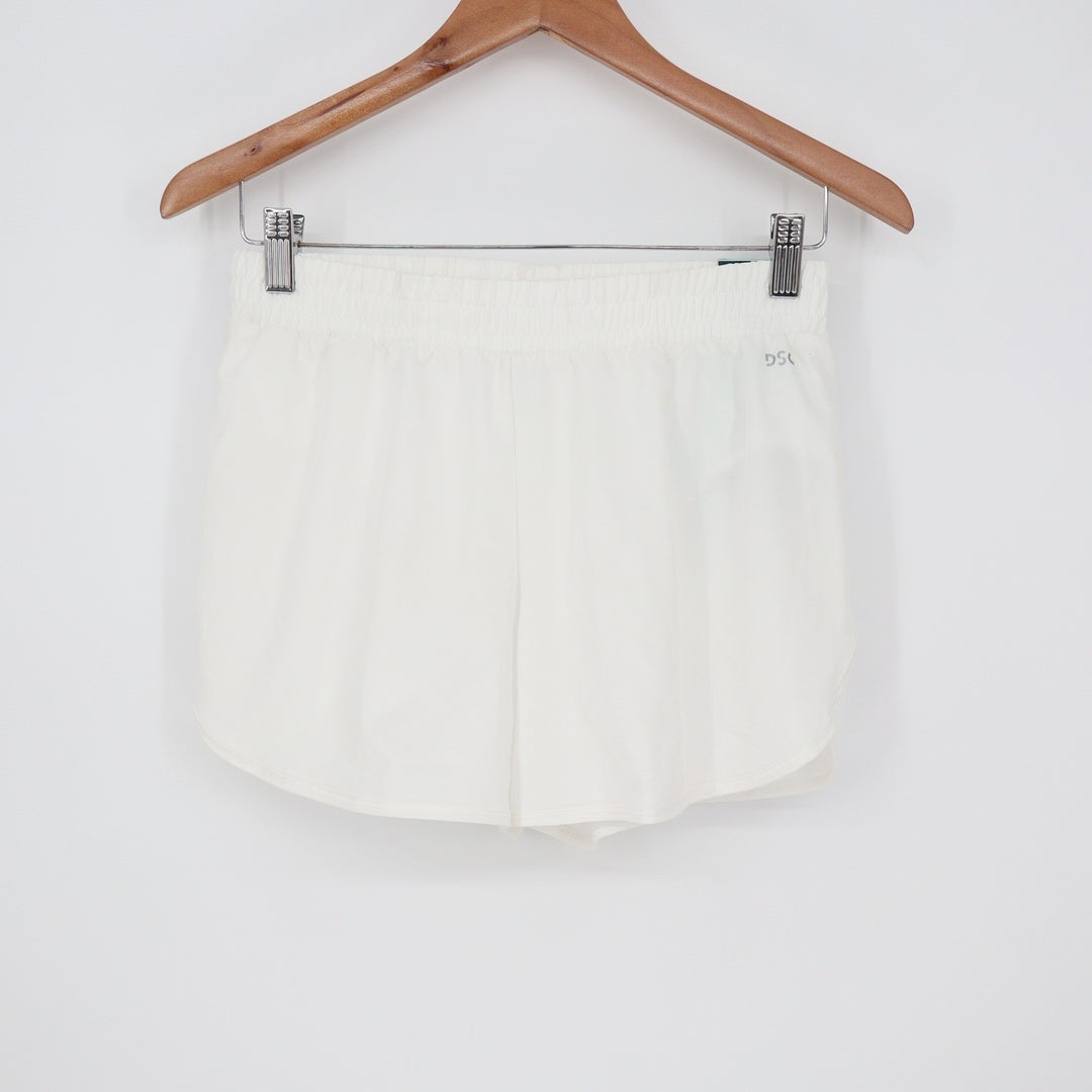 DSG Girls Stride Run Shorts Pure White XL 16 Moisture Wicking