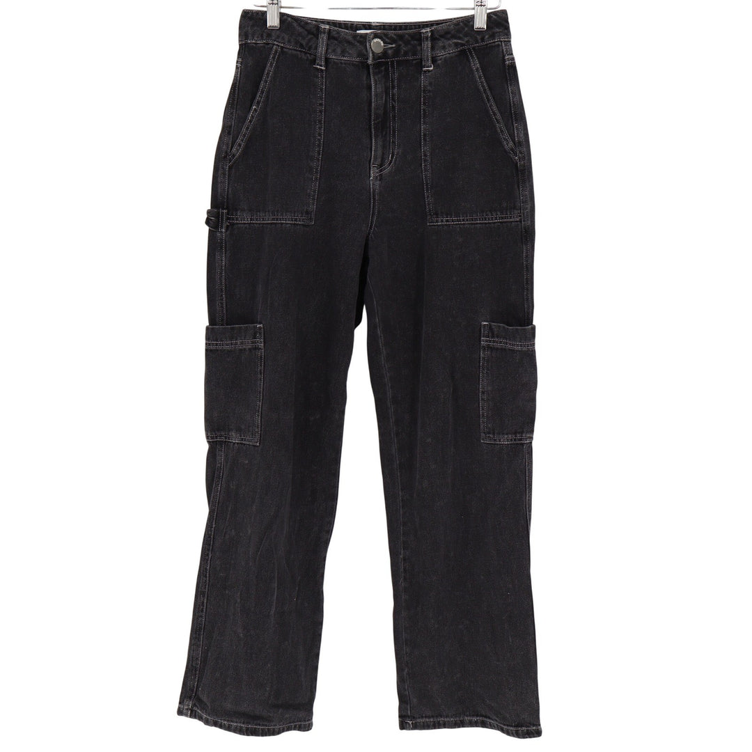 RSQ Mens Faded Black Carpenter Utility Straight Leg Denim Jeans Size 28