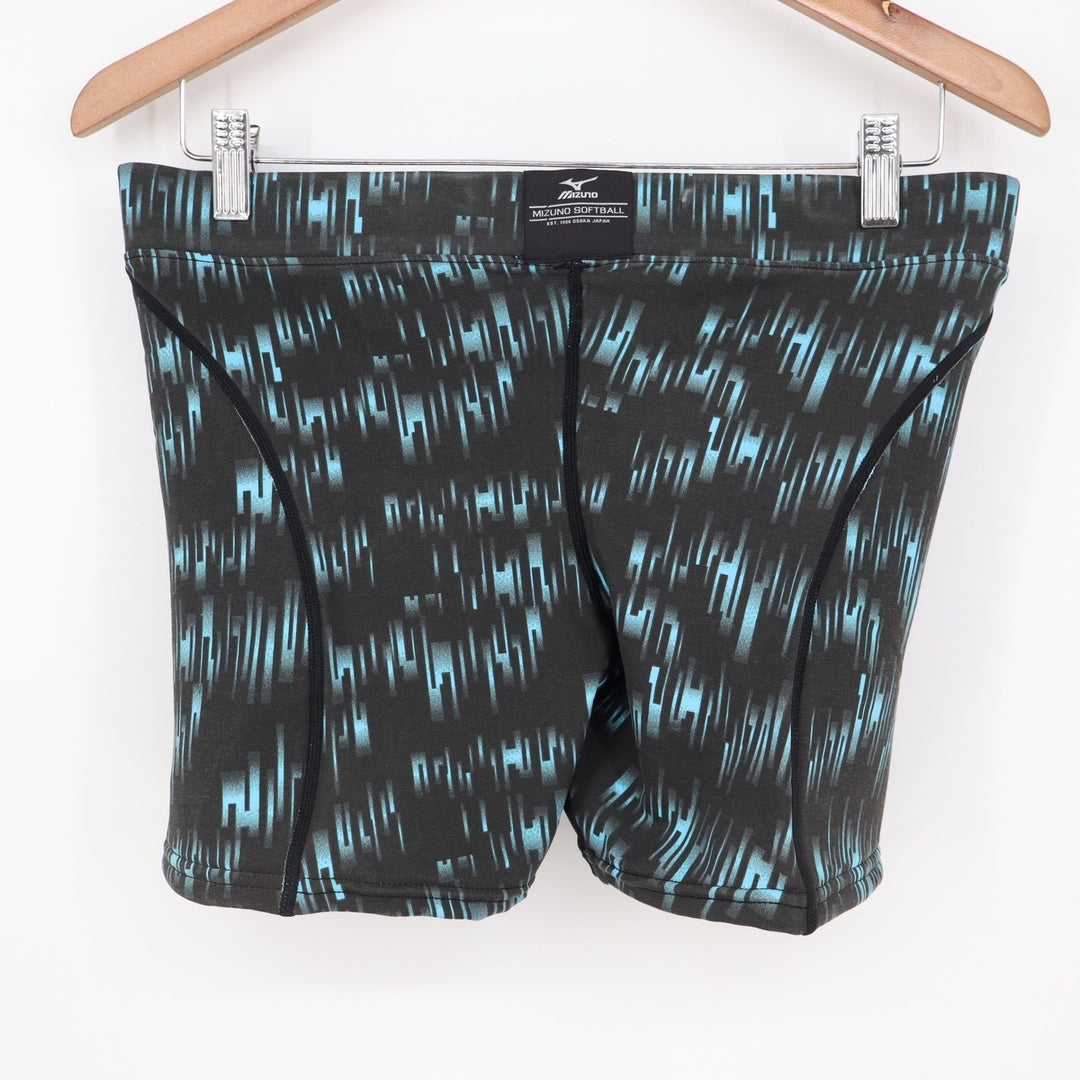 Mizuno Womens Nighthawk Sliding Short 905S Black Teal Digital Print XL