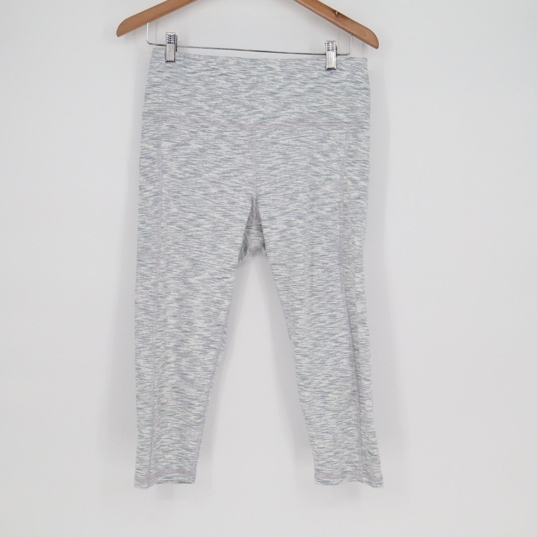 Fengbay Capri Leggings Womens XL Heather Gray Space Dye High Waisted Workout