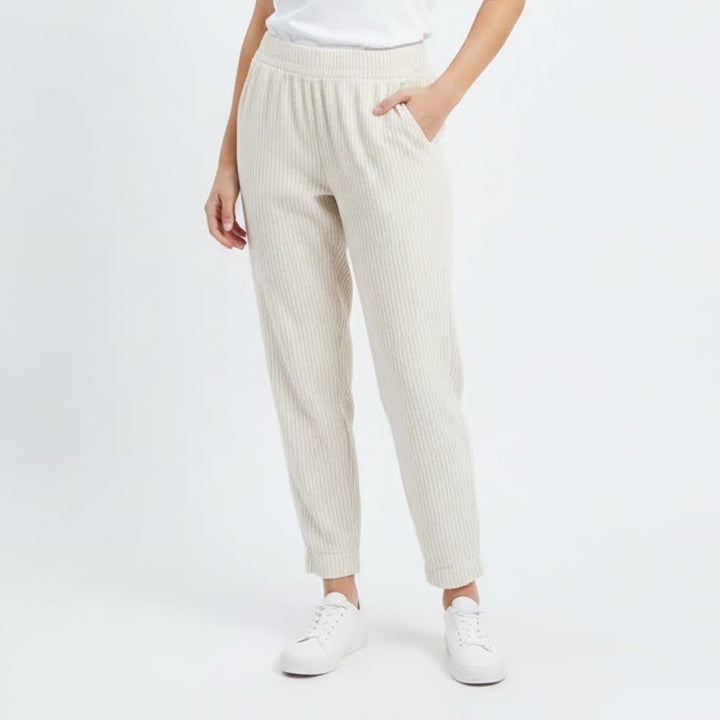 Old Navy Pants Womens Small Beige Striped High Rise Elastic Waist Straight Leg