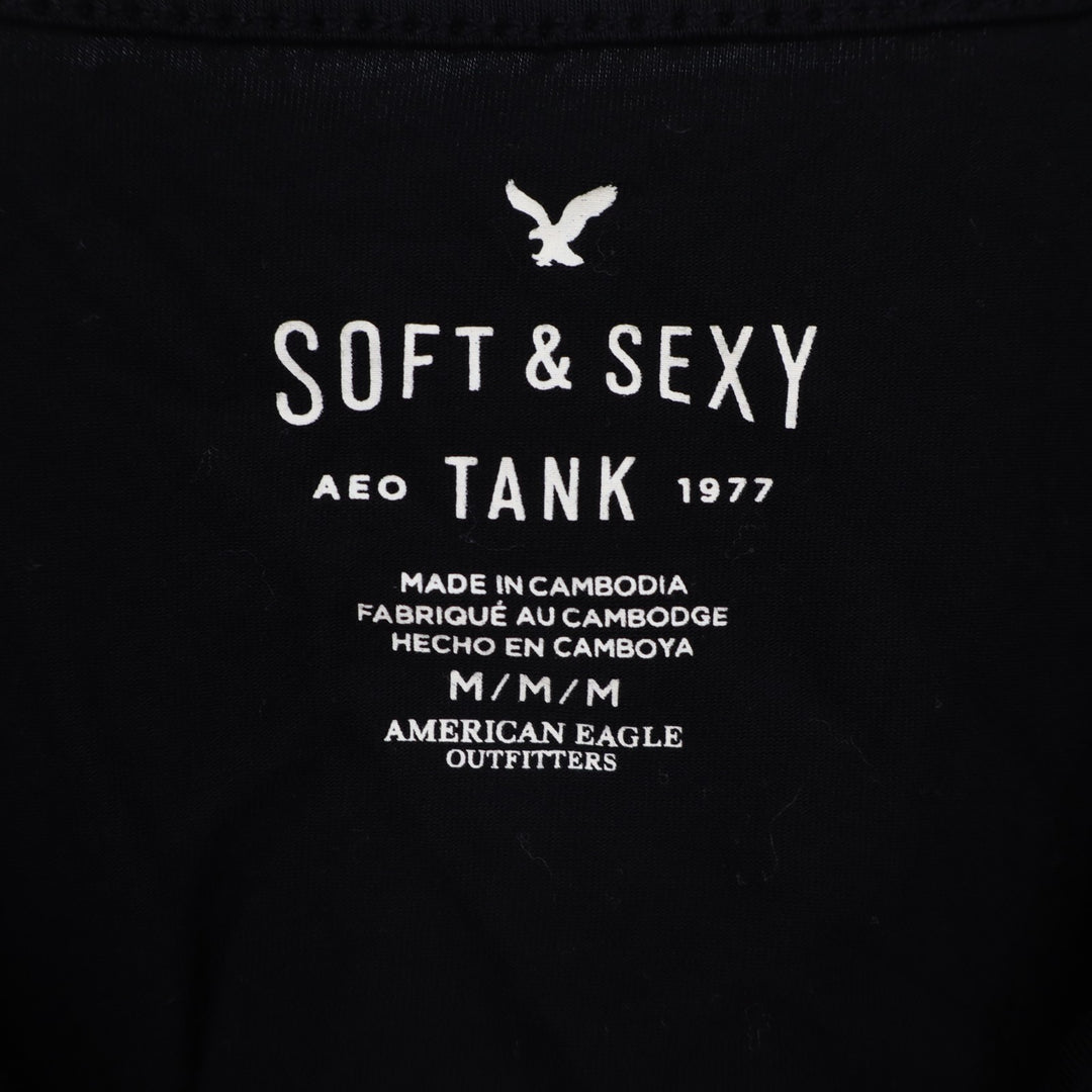 American Eagle Outfitters Soft & Sexy Cami Tank Womens M Black Spaghetti Strap