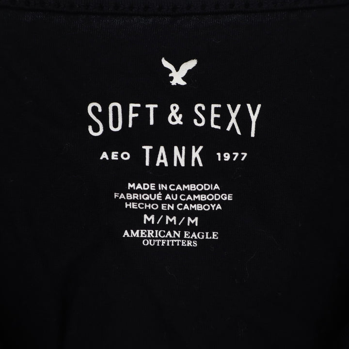 American Eagle Outfitters Soft & Sexy Cami Tank Womens M Black Spaghetti Strap