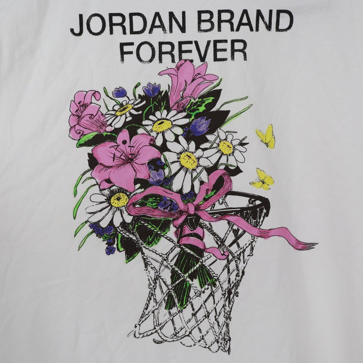 Jordan Brand Forever Floral Basketball Hoop Graphic T-Shirt White M