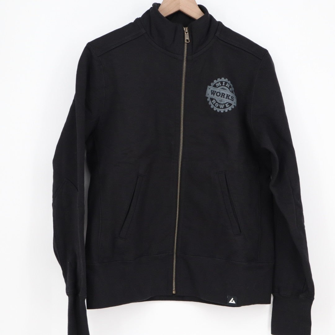 American Giant Moto Jacket Womens Large Black Full Zip Cotton Fleece Long Sleeve