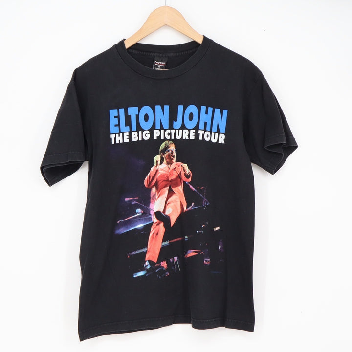 PolyGram T-Shirt Mens M Elton John The Big Picture Tour Black Graphic Excellent