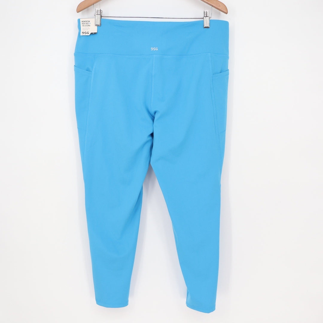 DSG Momentum 7/8 High Rise Leggings Aqua Blue XXL Side Pockets