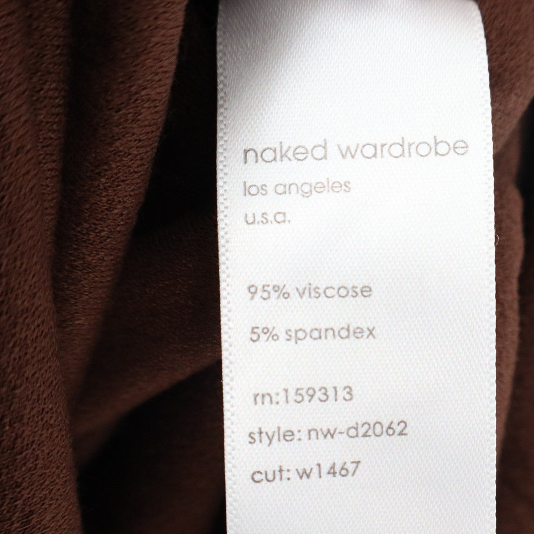 Naked Wardrobe Womens Chocolate Asymmetric One Shoulder Mini Dress L