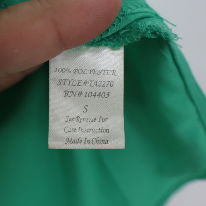 Blu Pepper Top Womens S Green Gold Studded V-Neck Sleeveless Excellent