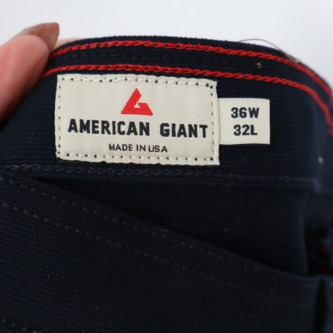 American Giant The Roughneck Pant Made In USA Size 36X32 Navy Blue