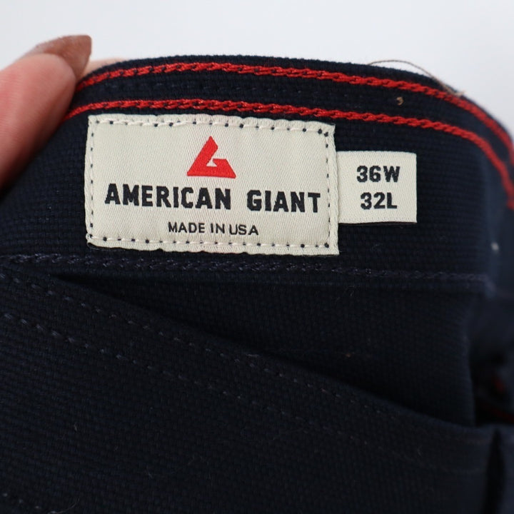 American Giant The Roughneck Pant Made In USA Size 36X32 Navy Blue